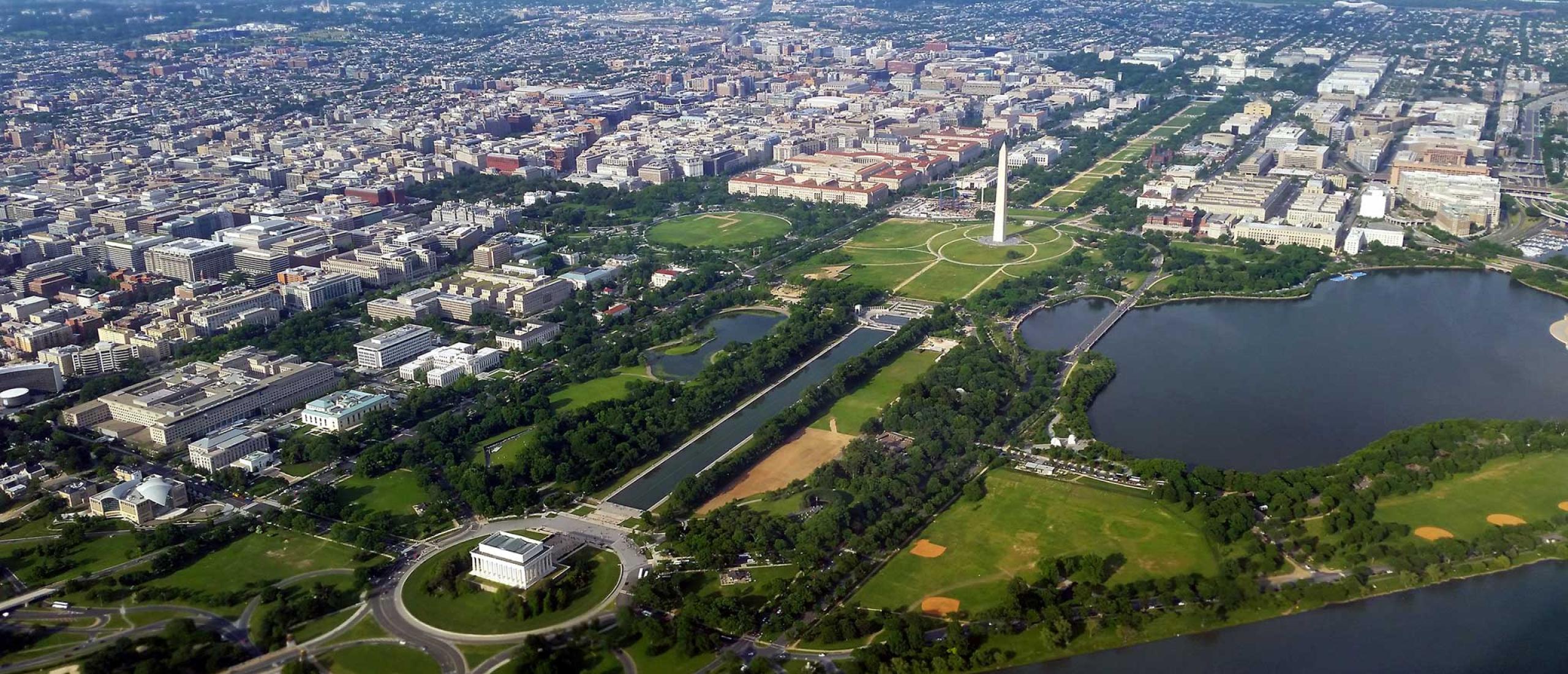 Aerial view of Washington, D.C.